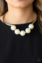 Load image into Gallery viewer, Paparazzi ~ Welcome To Wall Street ~ Gold Pearl Necklace Set