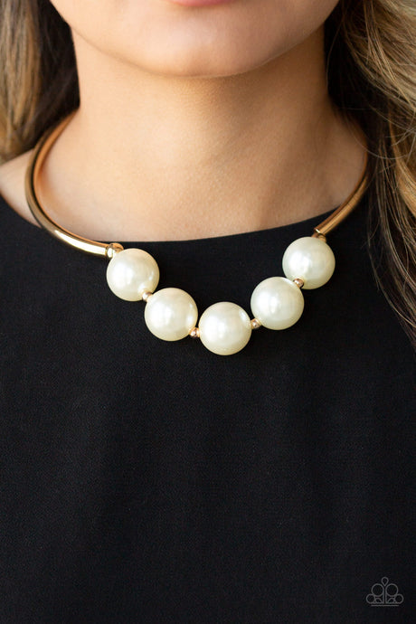 Paparazzi ~ Welcome To Wall Street ~ Gold Pearl Necklace Set