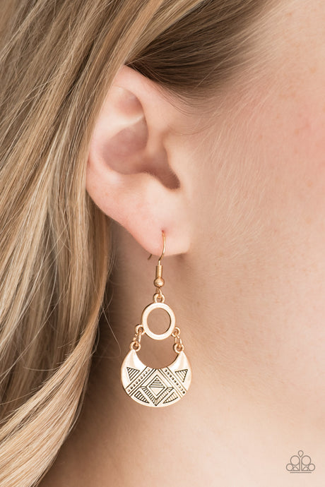 Paparazzi ~ West Side Wild ~ Gold Earrings