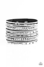 Load image into Gallery viewer, Paparazzi ~ Wham Bam Glam ~ Black &amp; White Rhinestone Urban Bracelet