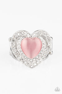 Paparazzi ~ What The Heart Wants ~ Pink Ring with Stretchy Band