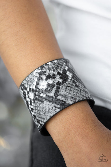 Paparazzi ~ What's HISS Is Mine ~ Silver Python Print Urban Bracelet