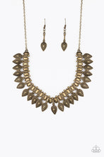 Load image into Gallery viewer, Paparazzi ~ When The Hunter Becomes The Hunted ~ Brass Necklace Set