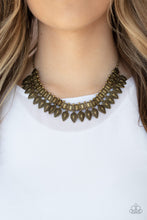 Load image into Gallery viewer, Paparazzi ~ When The Hunter Becomes The Hunted ~ Brass Necklace Set