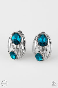 Paparazzi ~ Wheres The FIREWORK? ~ Blue Clip-On Earrings