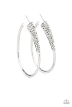 Load image into Gallery viewer, Paparazzi ~ Winter Ice ~ White Hoop Earrings (Life of the Party Exclusive)