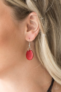 Paparazzi ~ Wonderfully Walla Walla ~ Red Wooden Bead Necklace Set