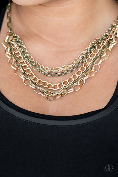 Paparazzi ~ Word On The Street ~ Brass Necklace Set