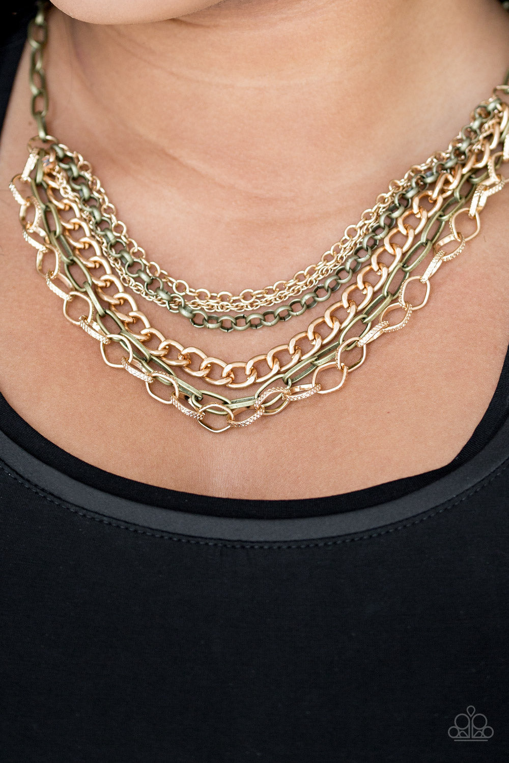 Paparazzi ~ Word On The Street ~ Brass Necklace Set