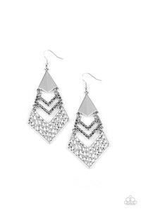 Paparazzi ~ Work Hazard ~ Silver Earrings