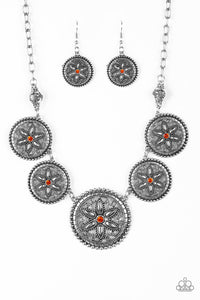 Paparazzi - Written In The STAR LILIES - Orange Necklace Set