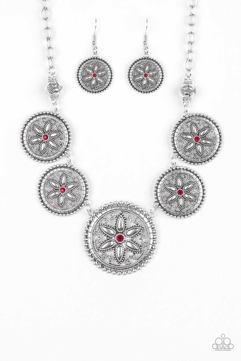 Paparazzi ~ Written In The STAR LILIES ~ Red Necklace Set