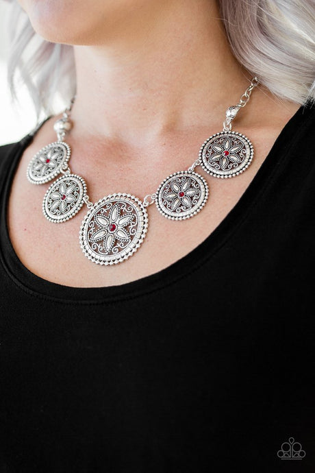 Paparazzi ~ Written In The STAR LILIES ~ Red Necklace Set