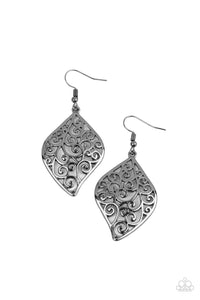 Paparazzi ~Your Vine Or Mine ~ Black  Gunmetal Earrings