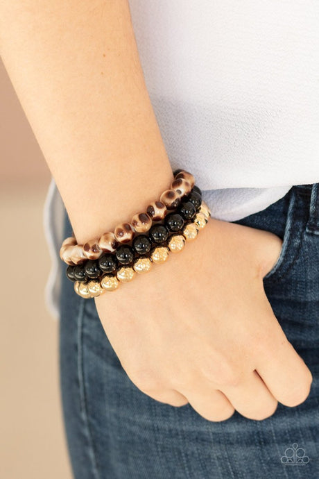 Paparazzi ~ Courageously Couture ~ Black Bracelet