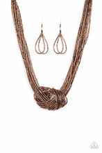 Load image into Gallery viewer, Paparazzi ~ Knotted Knockout ~ Black/Gunmetal Seed Bead Necklace Set