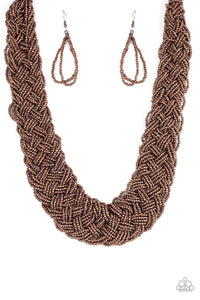 Paparazzi ~ Mesmerizingly Mesopotamia ~ Copper Seed Bead Necklace Set