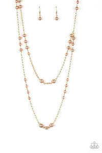 Paparazzi ~ Pearl Promenade ~ Gold Beaded Necklace Set