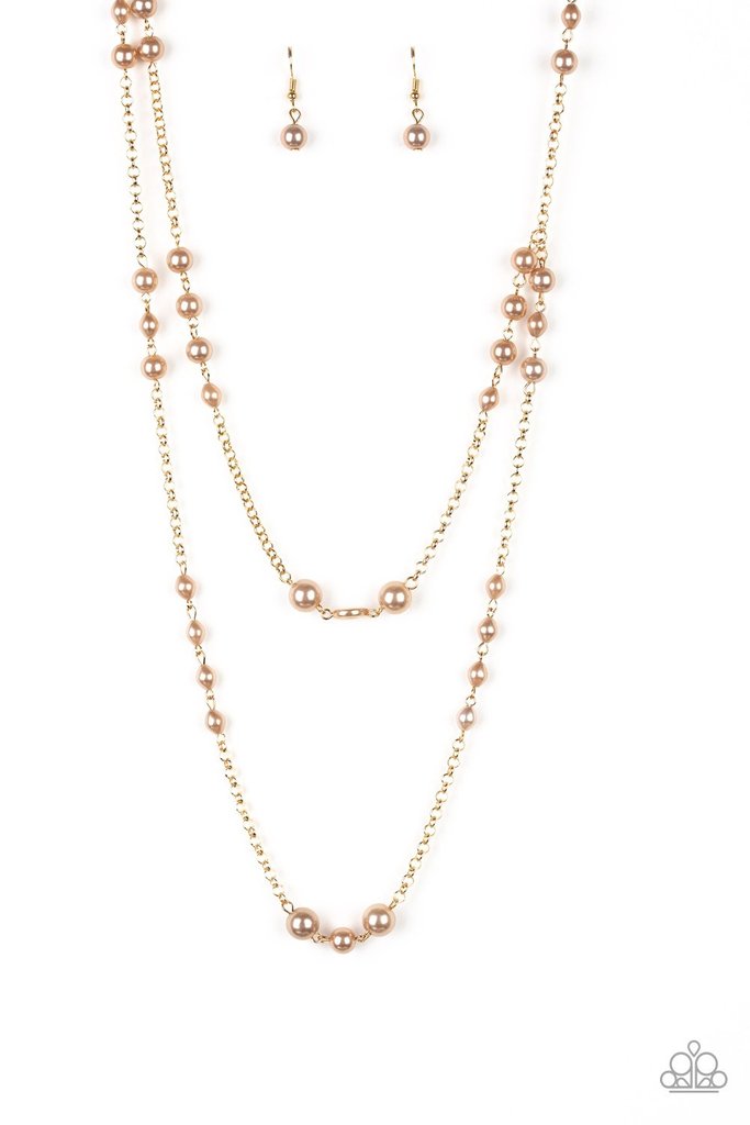 Paparazzi ~ Pearl Promenade ~ Gold Beaded Necklace Set