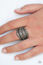 Load image into Gallery viewer, Paparazzi ~ Roll Out The Diamonds ~ Black Ring with Stretchy Band (Life of the Party Exclusive)