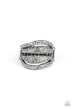 Load image into Gallery viewer, Paparazzi ~ Roll Out The Diamonds ~ Black Ring with Stretchy Band (Life of the Party Exclusive)